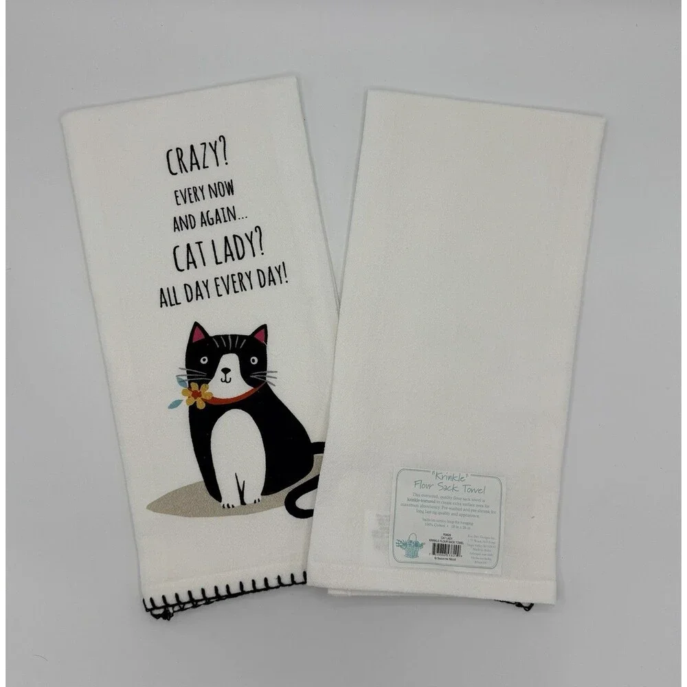 Kay Dee Designs Crazy‎ Cattitude Cat Lady Kitchen Towel Set Of 2